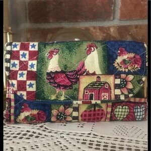 Rare Vintage Quilted Rooster Wallet